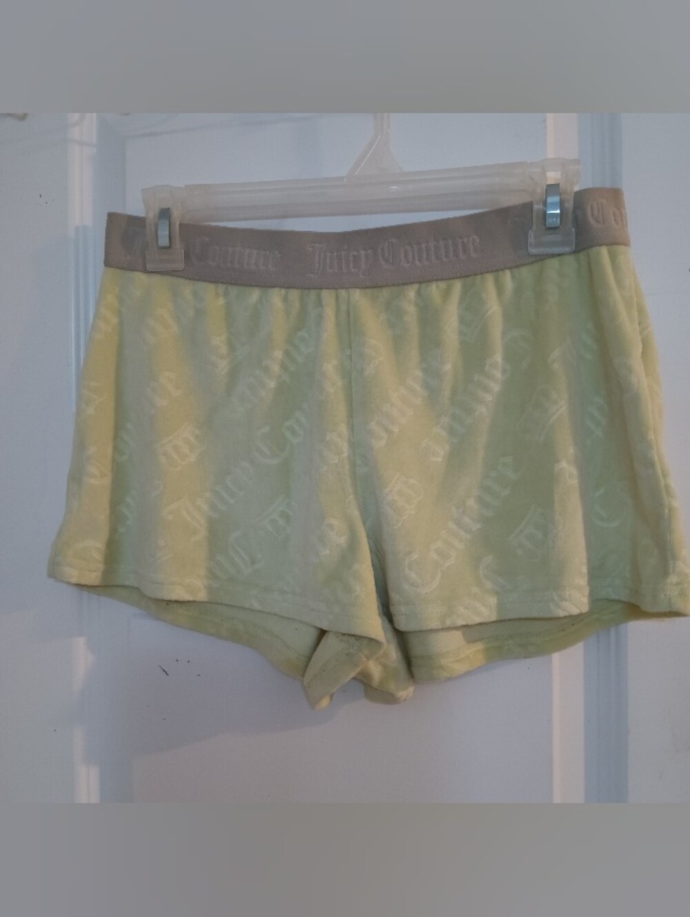 Juicy Couture Light Green Velour Logo Lounge Shorts
